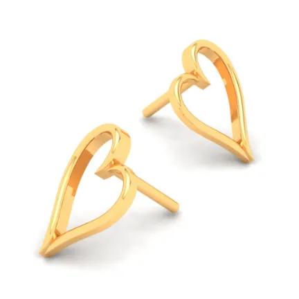 14k Gold Sweetheart Sleek Studs Earrings From Online Exclusive