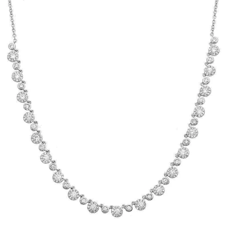 14k White Gold Diamond Necklace