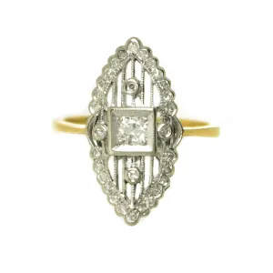 Art Deco Diamond Navette Ring