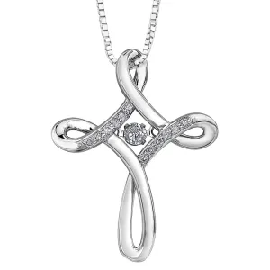 Infinity Cross Diamond Pulse Pendant