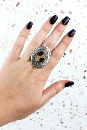 SALE! Prairie Grove Leopard Silvertone Ring