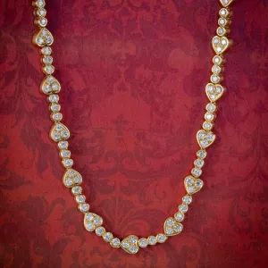 Vintage Diamond Heart Necklace 18ct Gold 10ct Of Diamond